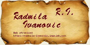 Radmila Ivanović vizit kartica